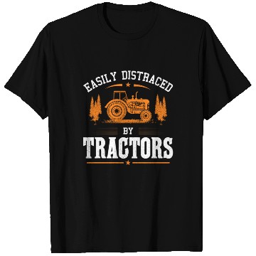 Discover Easily Distraced By Tractors Funny Farming Farmer T Shirts