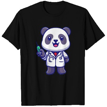 Discover Cute panda doctor with syringe T Shirts