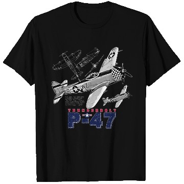 Discover P 47 Thunderbolt Vintage USAF Aircraft T Shirts