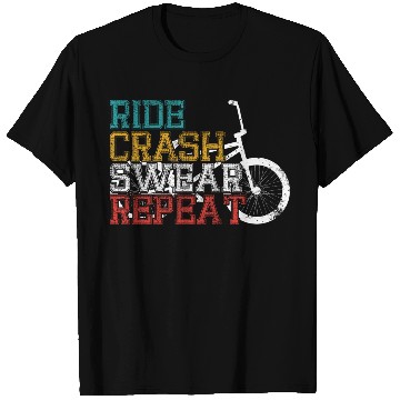 Discover Ride crash swear repeat T Shirts