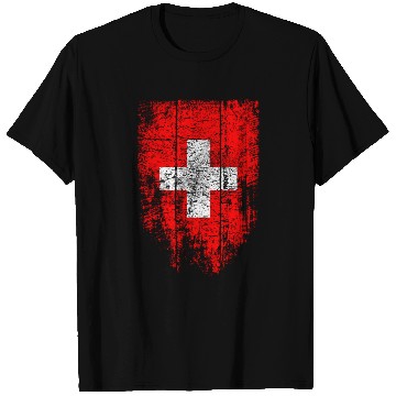 Discover Switzerland Swiss Flag Vintage Distressed Graphic T Shirts