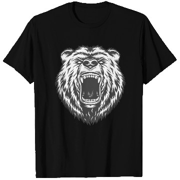 Discover Black bear head polygon geometric T Shirts