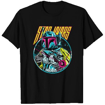Discover Star Wars Boba Fett Neon Blaster Vintage Graphic T Shirts