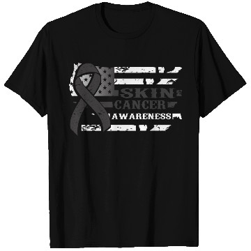 Discover USA Flag SKIN Cancer Awareness T Shirts