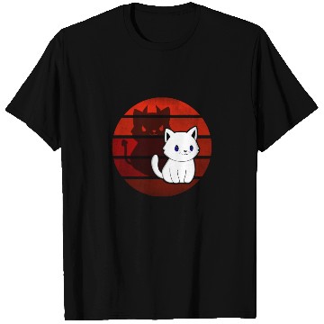 Discover White Comic Cat With Devils With T Shirts
