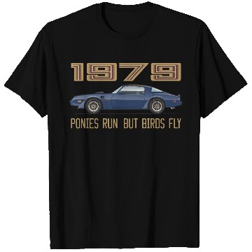 Discover Birds Fly Nocturne Blue w Gold Graphics T Shirts