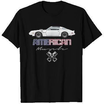 Discover American Muscle Cameo White w Argent Graphics T Shirts