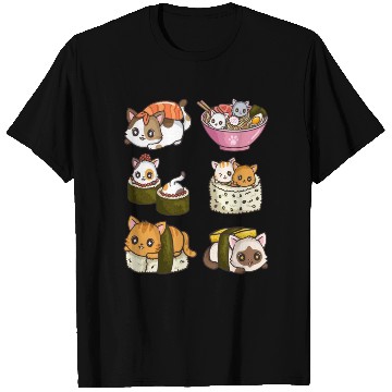 Discover Sushi Cat Japanese Anime T Shirts