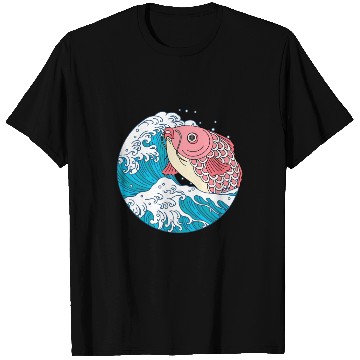 Discover Japanese Koi Fish Great Kanagawa Wave T Shirts