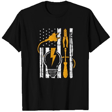 Discover Electric Tools Lineman USA American Electricians T Shirts