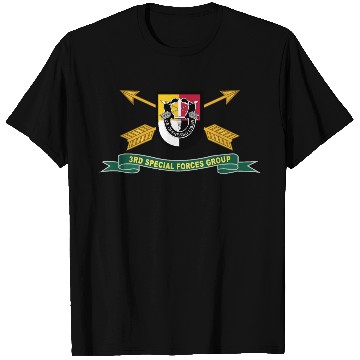 Discover Army 3rd Special Forces Group Flash w Br Ribbon T Shirts