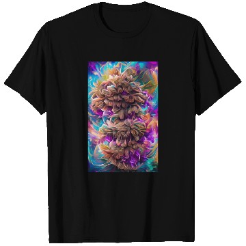 Discover Aqua Bendable Fluffy Kaleidoscopic Nug Flower Weed T Shirts