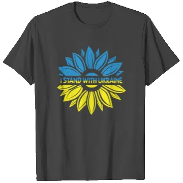 Discover I Stand With Ukraine Sunflower Ukrainian Flag T Shirts