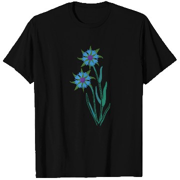 Discover Blue Cornflowers - Floral Artwork With Spring T Shirts