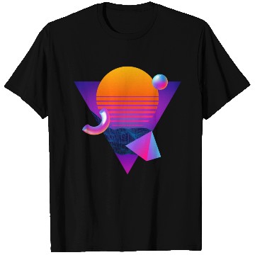 Discover Neon sunset, geometric figures T Shirts