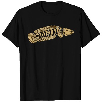 Discover black and gold channa snakehead fish illustrations T Shirts