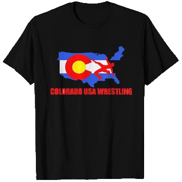 Discover Team USA Wrestling Colorado Division Men's Denim Jackets T-Shirts