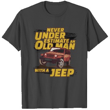 Discover Never Underestimate An Old Man with A Jeep Brown T Shirts
