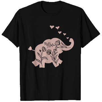 Discover Elephant Girls Women Flowers T Shirts
