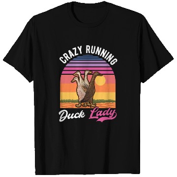 Discover Crazy Running Duck Lady Indian T Shirts
