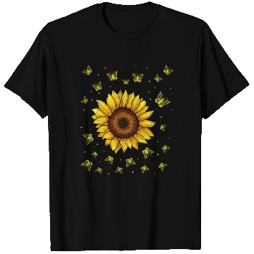 Discover Sunflower Butterflies Floral Women Girls Butterfly T Shirts