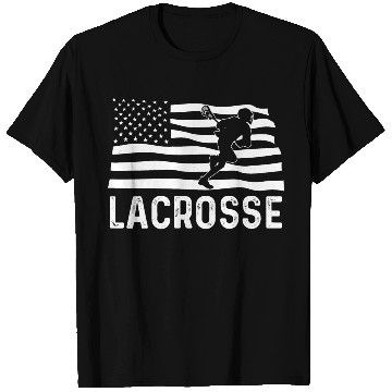 Discover Lacrosse American Flag USA T Shirts