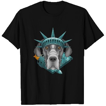Discover Statue Of Liberty Great Dane 4th Of July Dog USA A T Shirts
