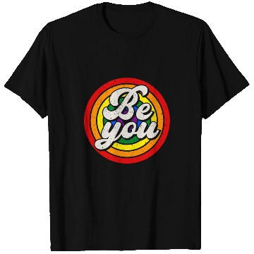 Discover Be You Pride LGBTQ Gay Ally Rainbow Retro Vintage T Shirts