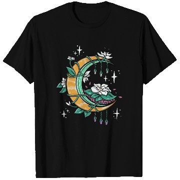 Discover Floral Moon Celestial Lunar Flowers Aesthetic Cres T Shirts