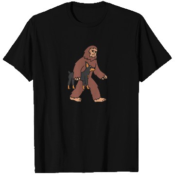 Discover Bigfoot Sasquatch Carrying Doberman T Shirts