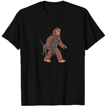 Discover Bigfoot Sasquatch Carrying Great Dane T Shirts