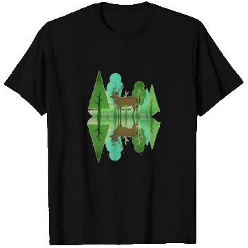 Discover Forest deer reflection T Shirts