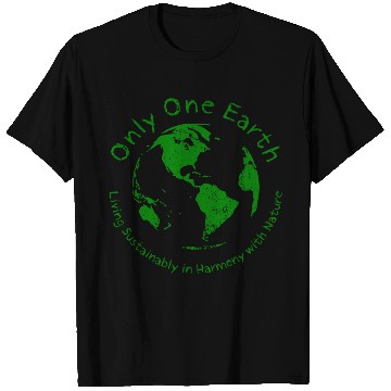 Discover Only One Earth - dark green vintage design T Shirts
