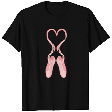 Discover Lovely Heart Pink Ballet Slippers T Shirts