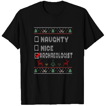Discover Naughty Nice Archaeologist, Matching Christmas T Shirts