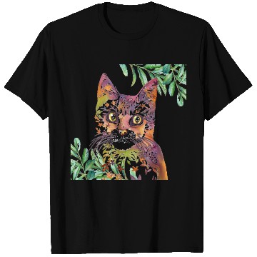 Discover Floral Cat T Shirts