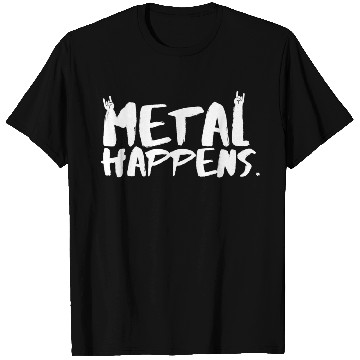 Discover METAL Happens with Devil Horns Finger Gesture T Shirts