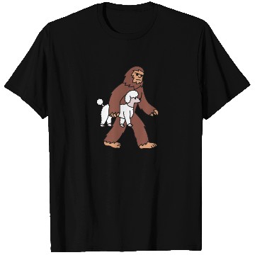 Discover Bigfoot Sasquatch Walking Poodle T Shirts