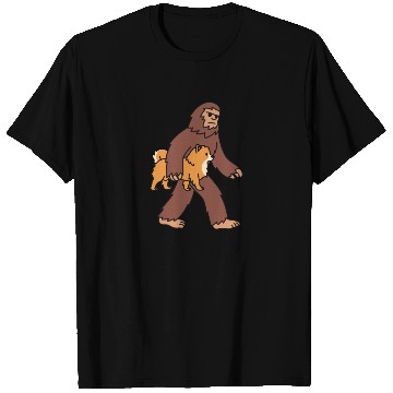 Discover Bigfoot Sasquatch Walking Pomeranian T Shirts