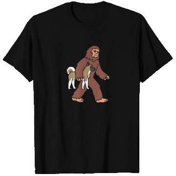 Discover Bigfoot Sasquatch Walking Akita T Shirts