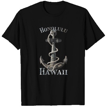 Discover Honolulu Hawaii Nautical Anchor Sailing T Shirts