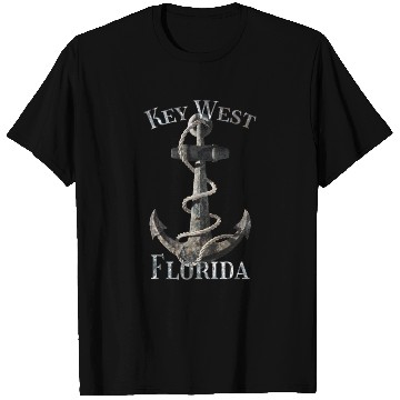 Discover Key West Florida Nautical Anchor Sailing T Shirts