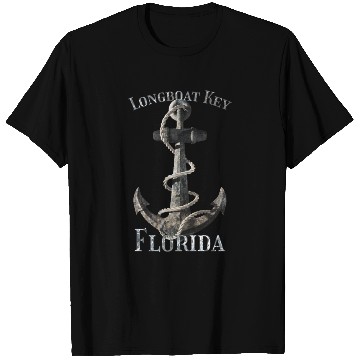 Discover Longboat Key Florida Nautical Anchor Sailing T Shirts