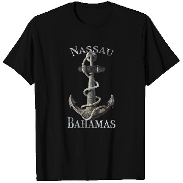 Discover Nassau Bahamas Nautical Anchor Sailing T Shirts