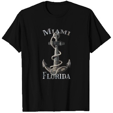 Discover Miami Florida Nautical Anchor Sailing T Shirts