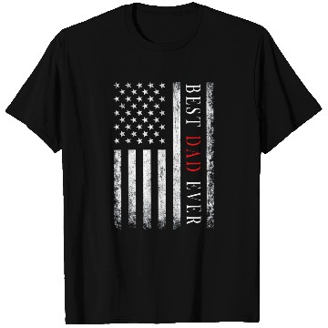 Discover Father's day Best dad ever with US american flag 2 T Shirts