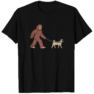 Discover Bigfoot Sasquatch Walking Pug T Shirts