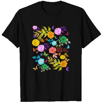 Discover Pride Love - Background Flowers with Butterflies T Shirts