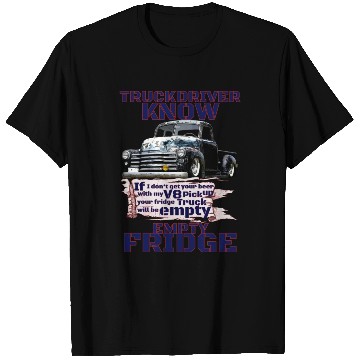 Discover V8 Truck Driver under American Flag T Shirts
