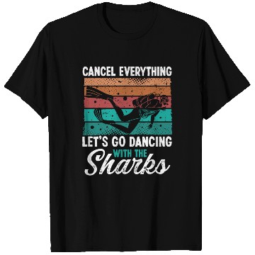 Discover Scuba Diving Dancing with Sharks Scuba Diver T Shirts